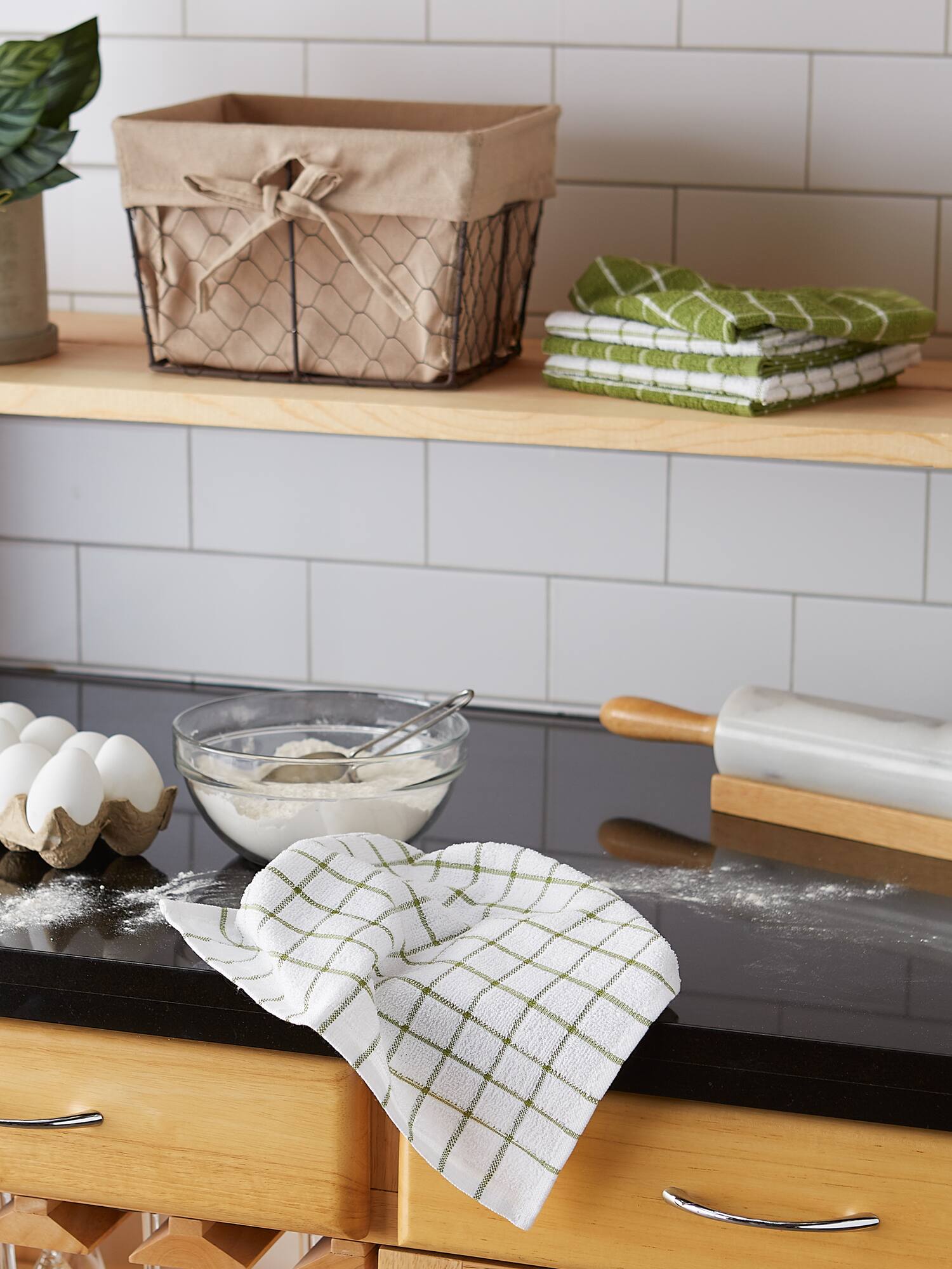 DII® Combo Windowpane Dishcloth Set